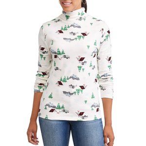 Womens Time and Tru Winter Camping Turtleneck Top Size S M L XL XXL Campers NWT